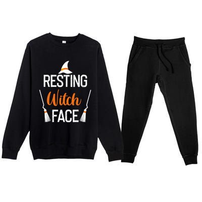 Resting Witch Face Great Gift Premium Crewneck Sweatsuit Set