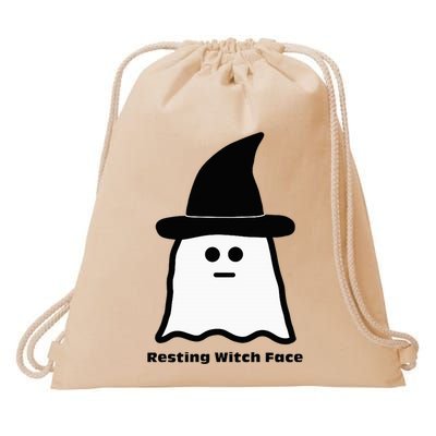 Resting Witch Face Funny Ghost Halloween Drawstring Bag