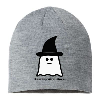 Resting Witch Face Funny Ghost Halloween Sustainable Beanie