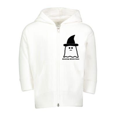 Resting Witch Face Funny Ghost Halloween Toddler Zip Fleece Hoodie