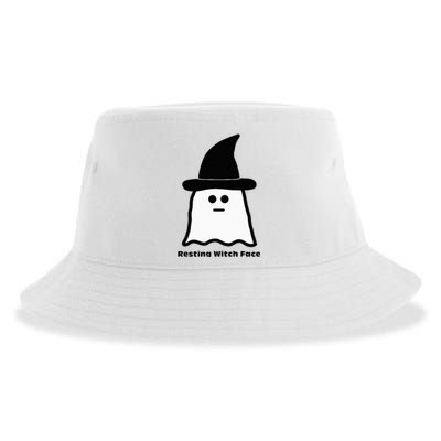 Resting Witch Face Funny Ghost Halloween Sustainable Bucket Hat