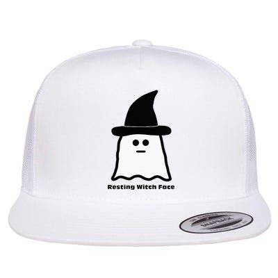 Resting Witch Face Funny Ghost Halloween Flat Bill Trucker Hat