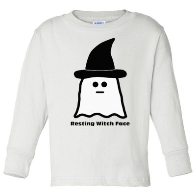 Resting Witch Face Funny Ghost Halloween Toddler Long Sleeve Shirt