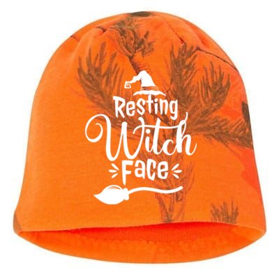 Resting Witch Face Hat Broom Cute Funny Halloween Funny Gift Kati - Camo Knit Beanie