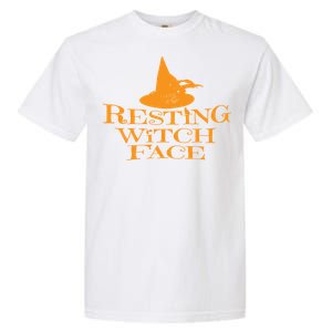 Resting Witch Face Orange Witch Hat Cute Gift Garment-Dyed Heavyweight T-Shirt