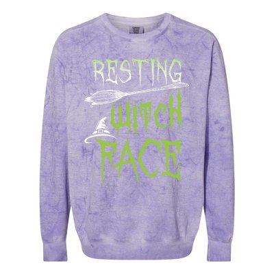 Resting Witch Face Party Gift Colorblast Crewneck Sweatshirt