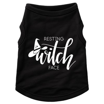 Resting Witch Face With Witch Hat Funny Halloween Design Funny Gift Doggie Tank