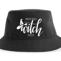 Resting Witch Face With Witch Hat Funny Halloween Design Funny Gift Sustainable Bucket Hat