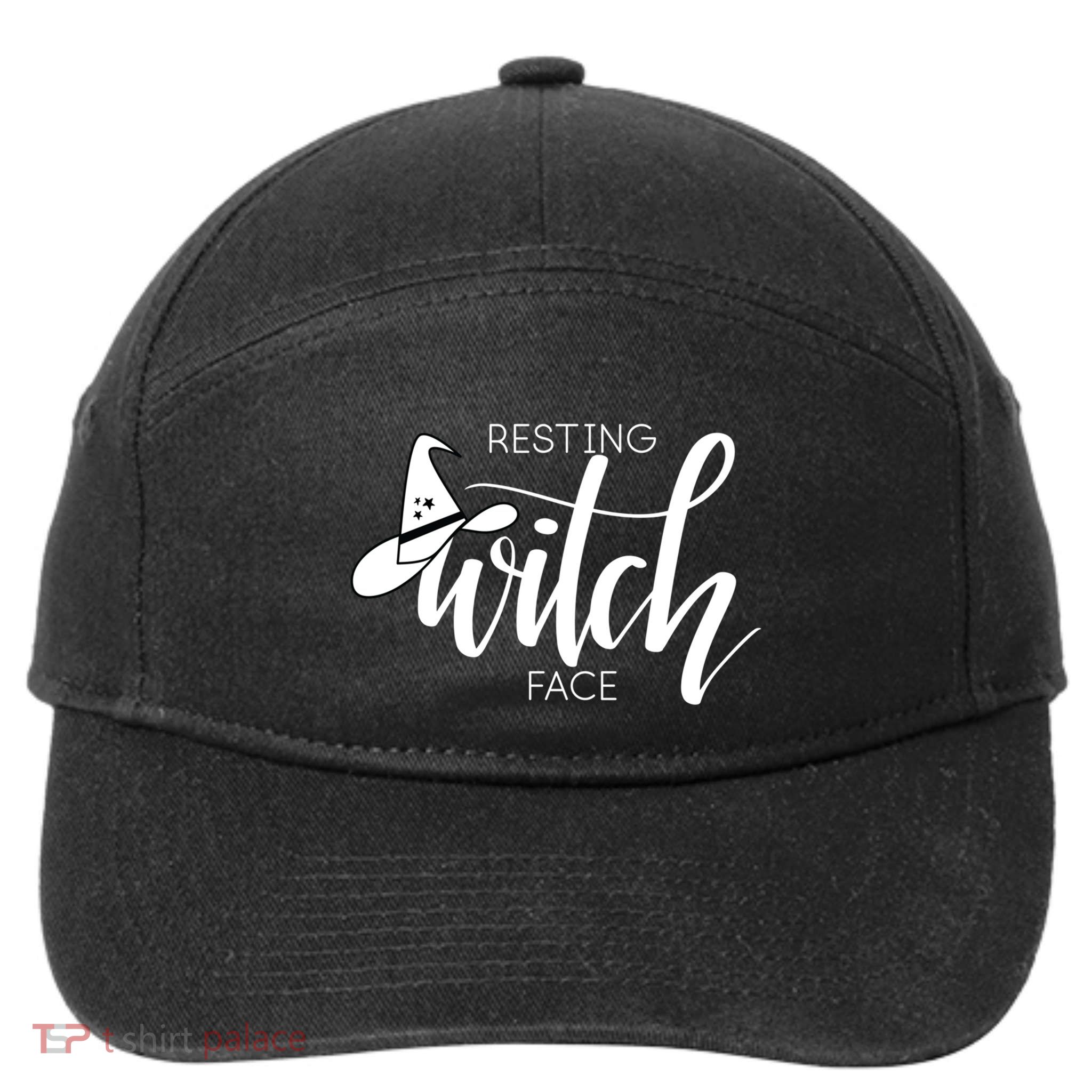 Resting Witch Face With Witch Hat Funny Halloween Design Funny Gift 7-Panel Snapback Hat