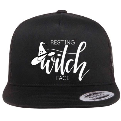 Resting Witch Face With Witch Hat Funny Halloween Design Funny Gift Flatbill Hat