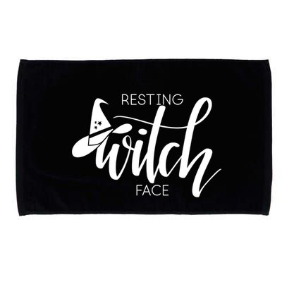 Resting Witch Face With Witch Hat Funny Halloween Design Funny Gift Microfiber Hand Towel