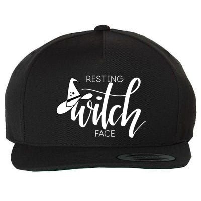 Resting Witch Face With Witch Hat Funny Halloween Design Funny Gift Wool Snapback Cap