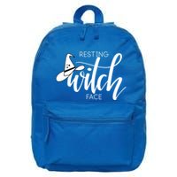 Resting Witch Face With Witch Hat Funny Halloween Design Funny Gift 16 in Basic Backpack