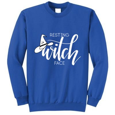 Resting Witch Face With Witch Hat Funny Halloween Design Funny Gift Tall Sweatshirt
