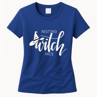 Resting Witch Face With Witch Hat Funny Halloween Design Funny Gift Womens T-Shirt