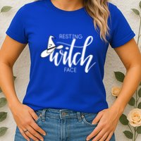 Resting Witch Face With Witch Hat Funny Halloween Design Funny Gift Womens T-Shirt