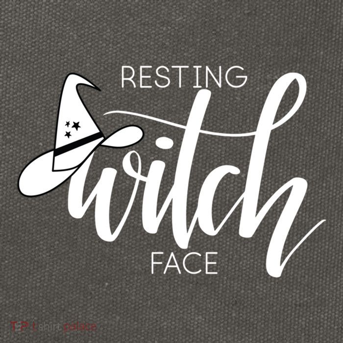 Resting Witch Face With Witch Hat Funny Halloween Design Funny Gift Cotton Canvas Backpack