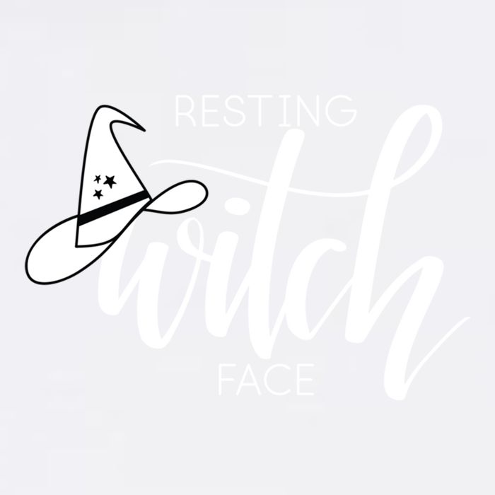 Resting Witch Face With Witch Hat Funny Halloween Design Funny Gift Garment-Dyed Sweatshirt