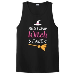 Resting Witch Face Halloween Broomstick Witch Hat Gift PosiCharge Competitor Tank