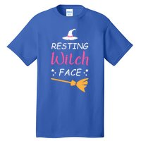 Resting Witch Face Halloween Broomstick Witch Hat Gift Tall T-Shirt