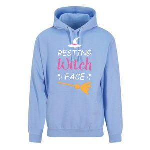 Resting Witch Face Halloween Broomstick Witch Hat Gift Unisex Surf Hoodie