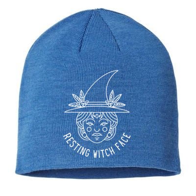 Resting Witch Face: Minimalist Witch Design Gift Sustainable Beanie