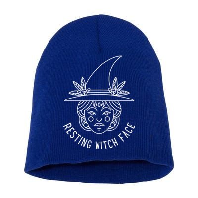 Resting Witch Face: Minimalist Witch Design Gift Short Acrylic Beanie