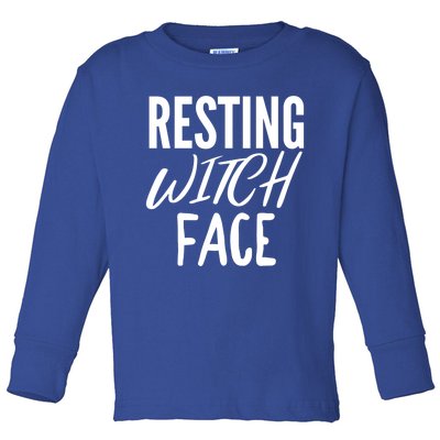 Resting Witch Face Funny Halloween Funny Gift Toddler Long Sleeve Shirt