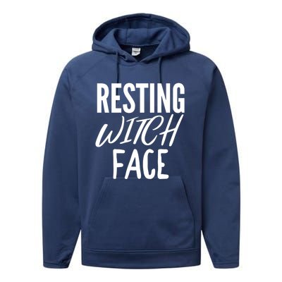 Resting Witch Face Funny Halloween Funny Gift Performance Fleece Hoodie