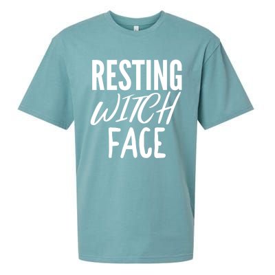 Resting Witch Face Funny Halloween Funny Gift Sueded Cloud Jersey T-Shirt