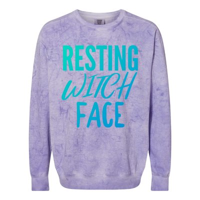 Resting Witch Face Funny Halloween Funny Gift Colorblast Crewneck Sweatshirt