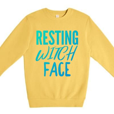 Resting Witch Face Funny Halloween Funny Gift Premium Crewneck Sweatshirt