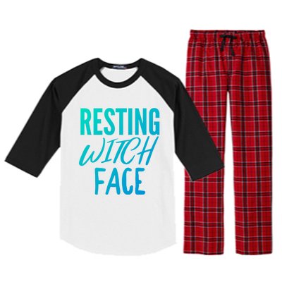 Resting Witch Face Funny Halloween Funny Gift Raglan Sleeve Pajama Set