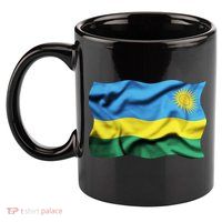 Rwanda Wavey Flag 11oz C Handle Ceramic Mug