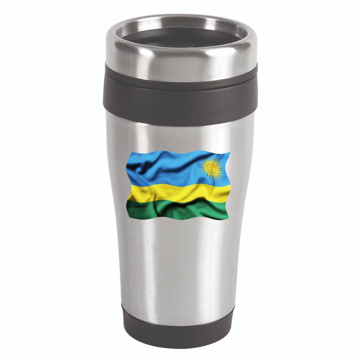 Rwanda Wavey Flag 16oz Travel Tumbler