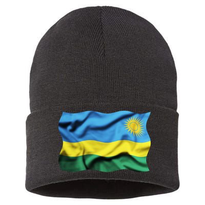 Rwanda Wavey Flag Sustainable Knit Beanie
