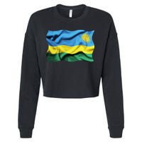 Rwanda Wavey Flag Cropped Pullover Crew