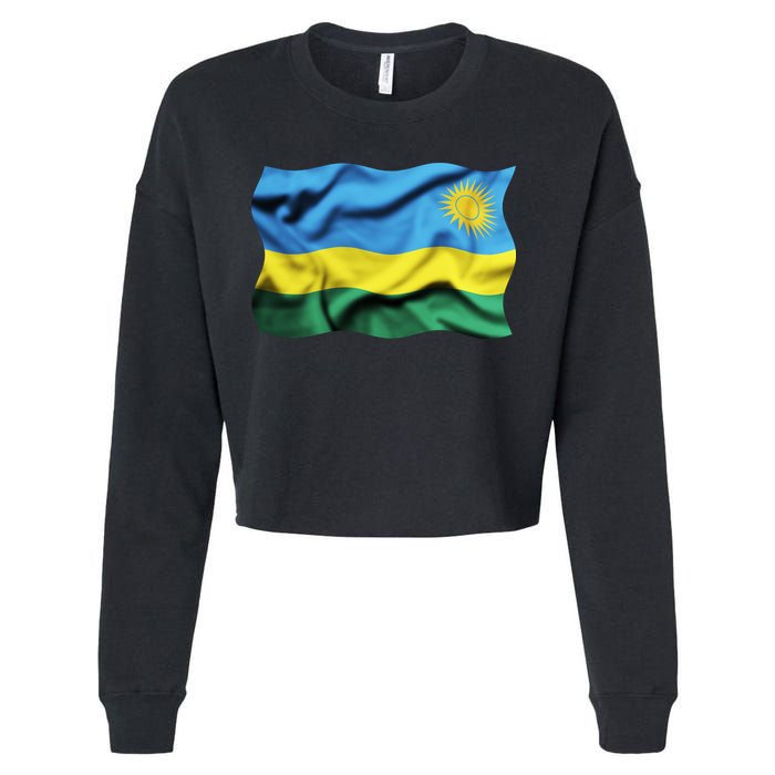 Rwanda Wavey Flag Cropped Pullover Crew