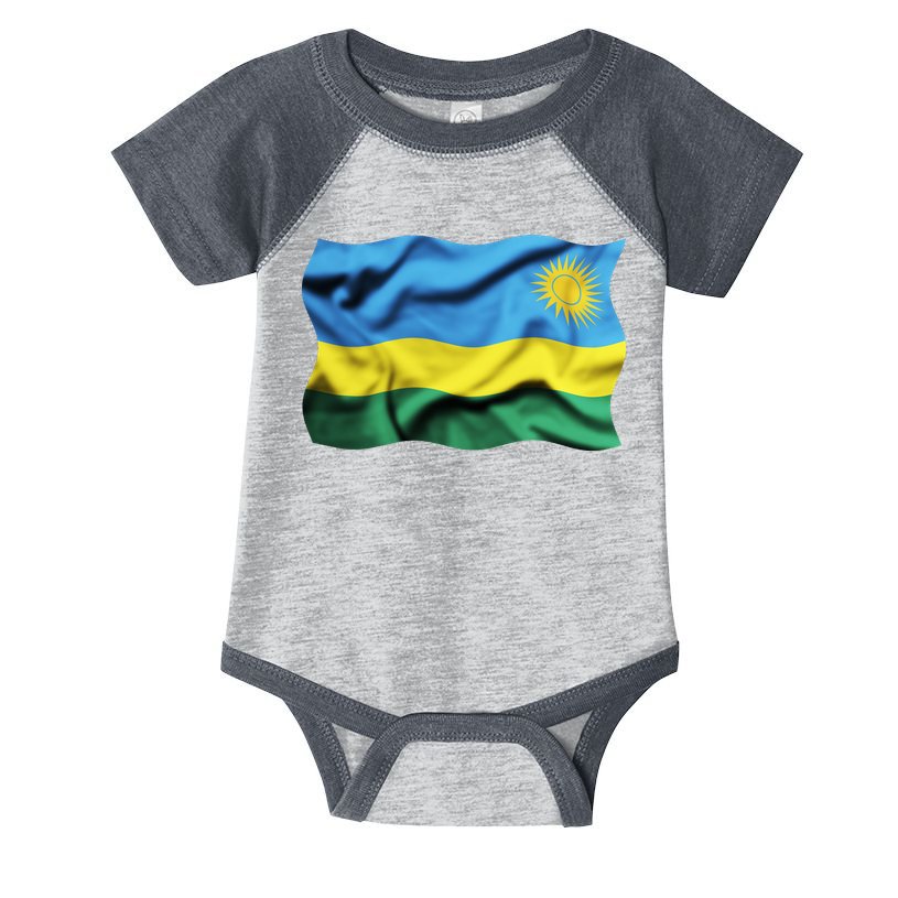Rwanda Wavey Flag Infant Baby Jersey Bodysuit