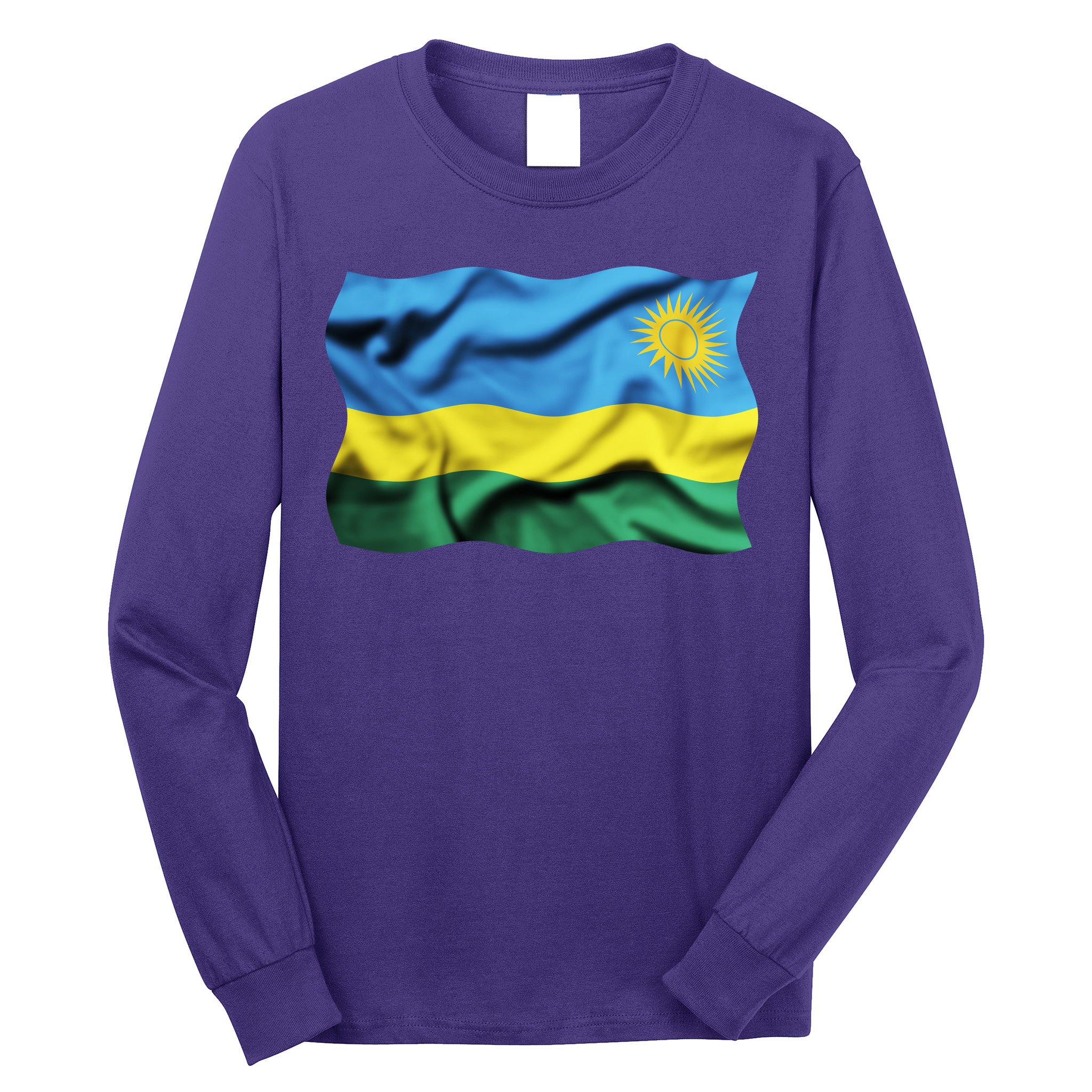 Rwanda Wavey Flag Long Sleeve Shirt