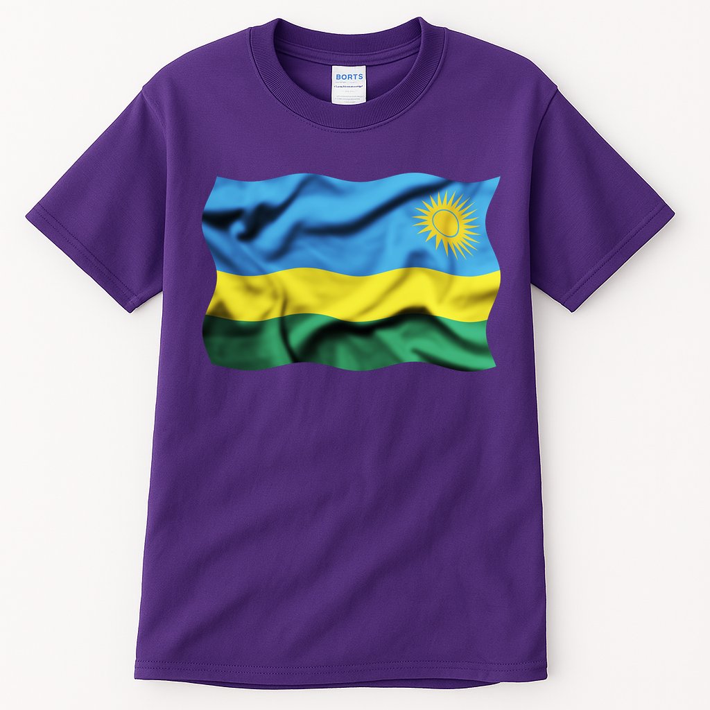 Rwanda Wavey Flag Tall T-Shirt