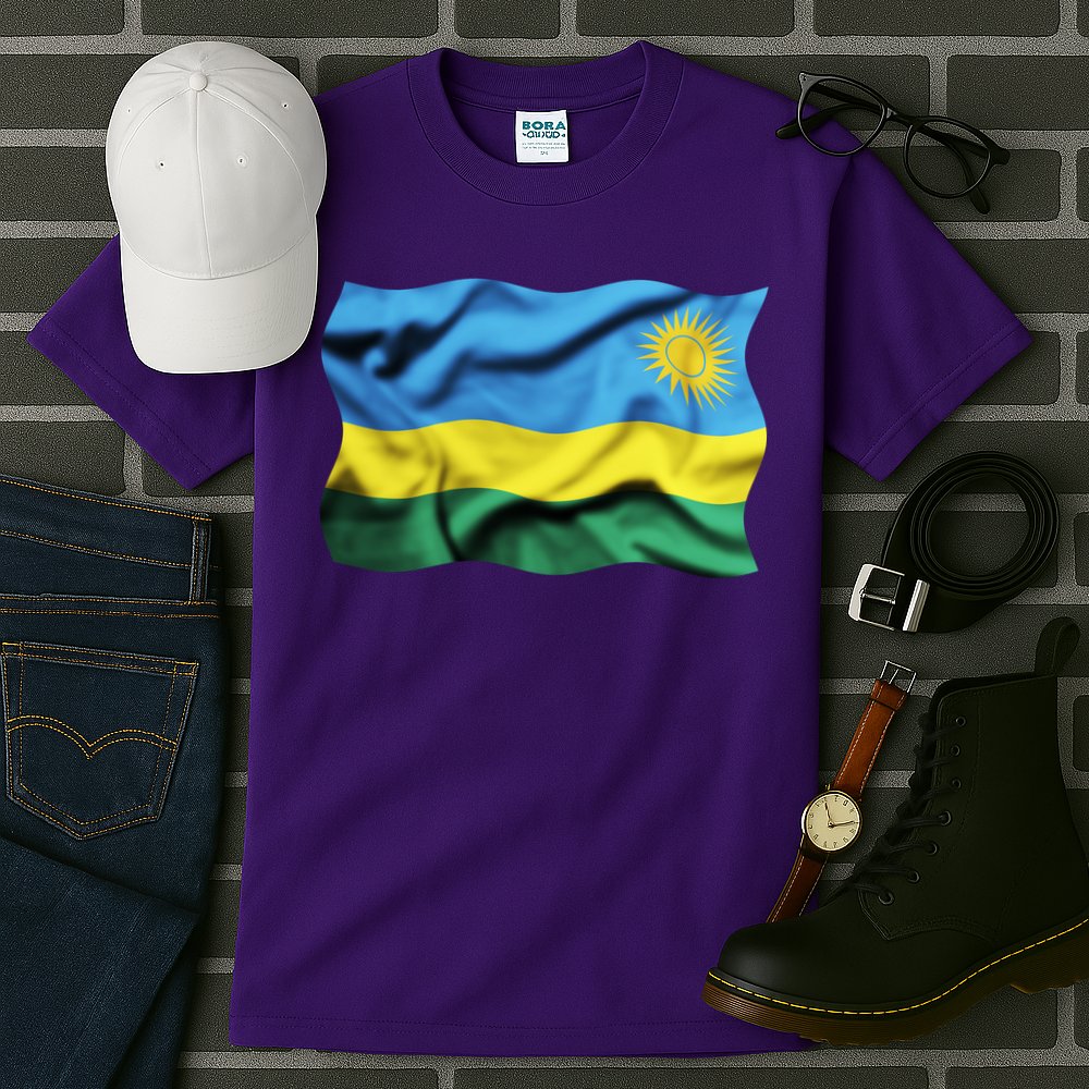 Rwanda Wavey Flag Tall T-Shirt