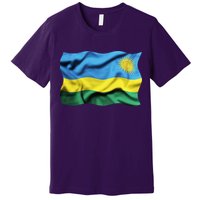 Rwanda Wavey Flag Premium T-Shirt