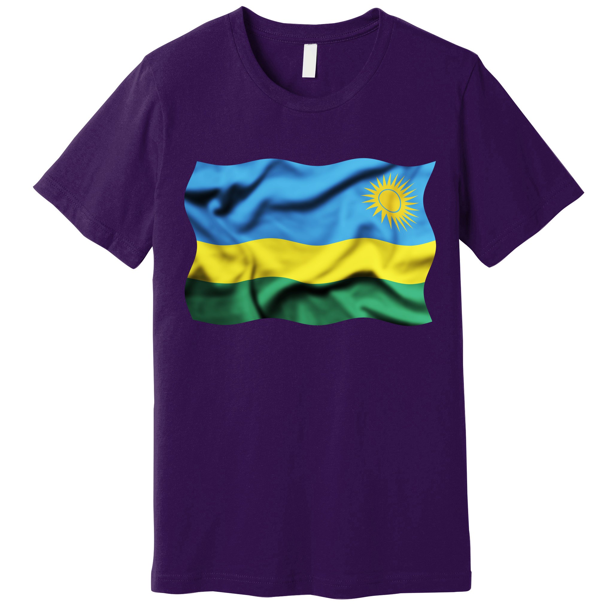 Rwanda Wavey Flag Premium T-Shirt