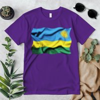 Rwanda Wavey Flag Premium T-Shirt