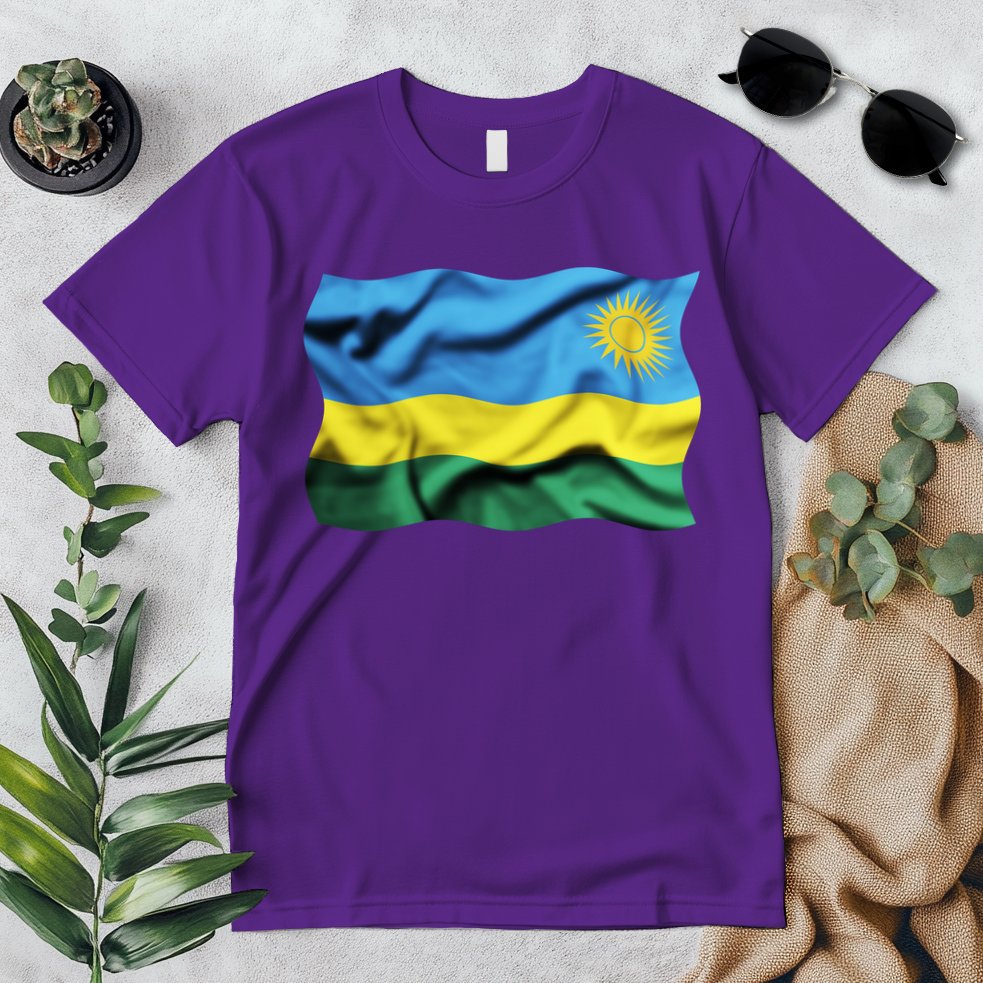 Rwanda Wavey Flag Premium T-Shirt
