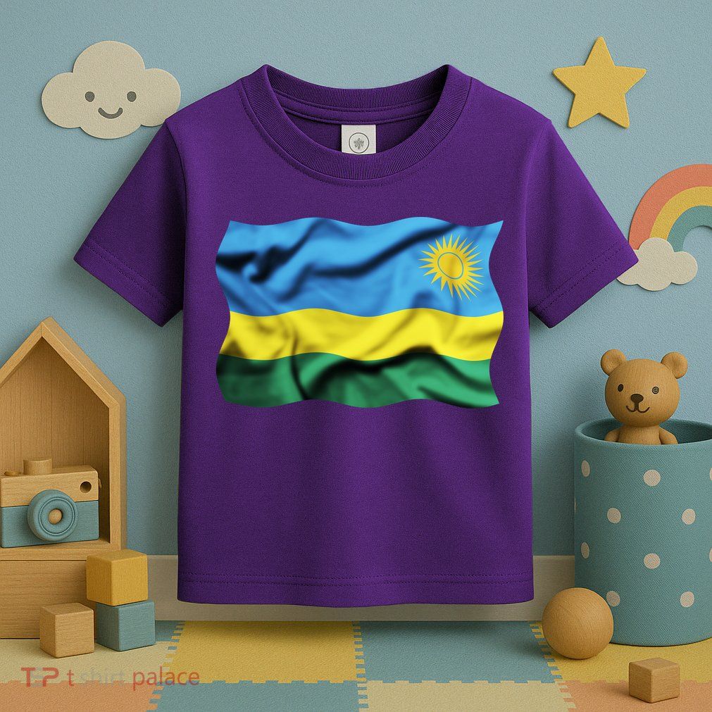 Rwanda Wavey Flag Toddler T-Shirt