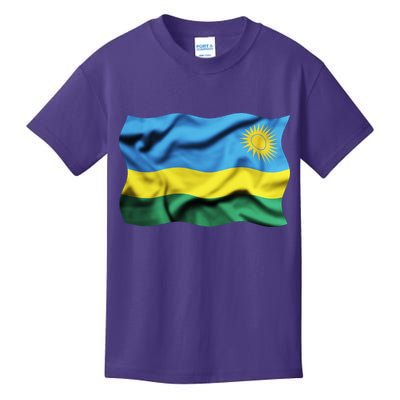 Rwanda Wavey Flag Kids T-Shirt