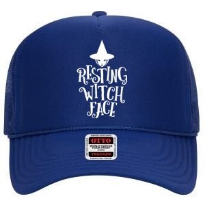 Resting Witch Face Funny Halloween Cool Gift High Crown Mesh Back Trucker Hat