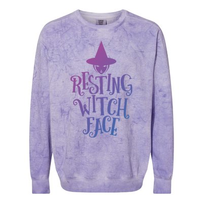 Resting Witch Face Funny Halloween Cool Gift Colorblast Crewneck Sweatshirt